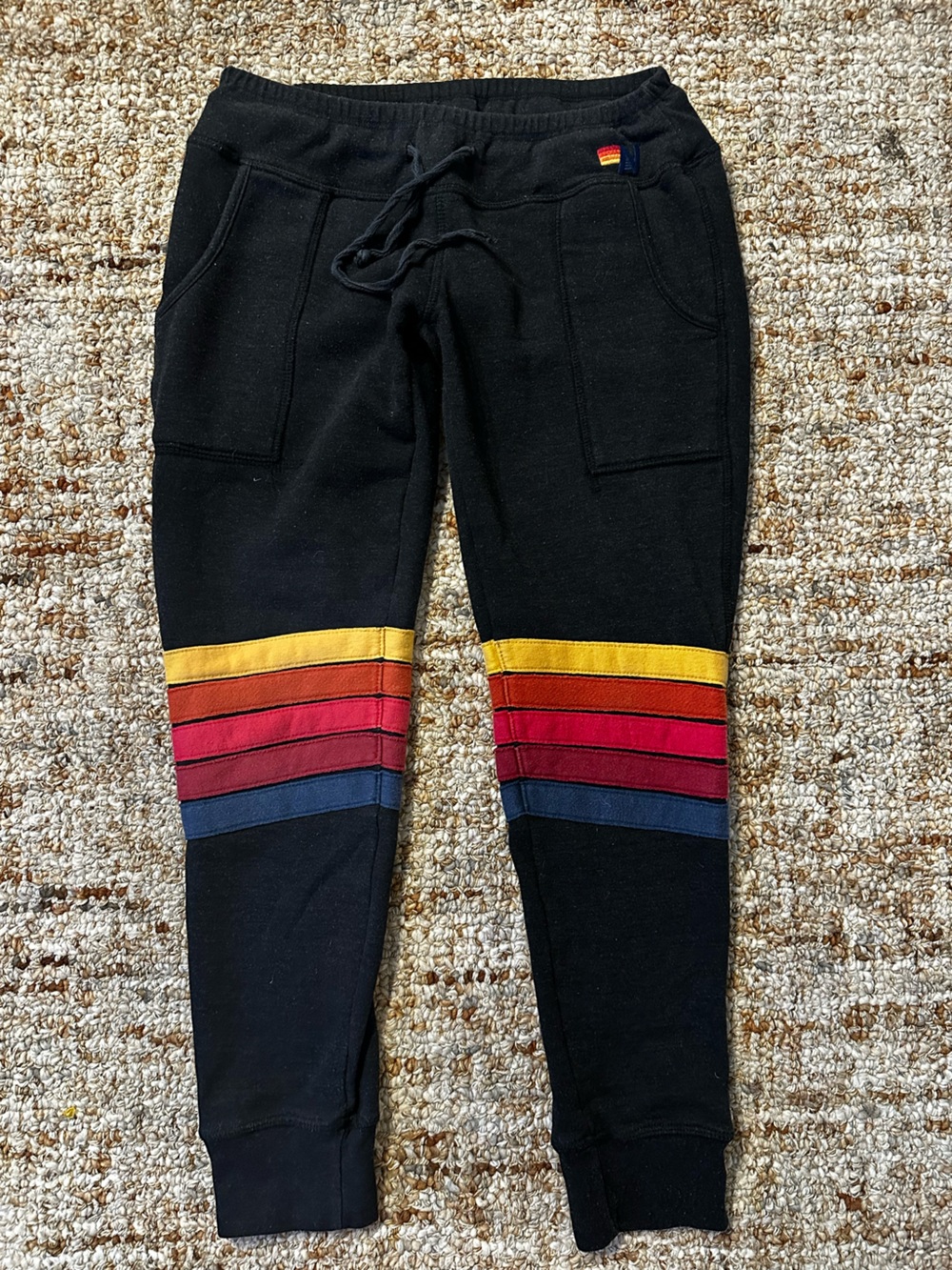 Rare Aviator Nation Black & Charcoal Colorblock Joggers Set - Picture 8 of 11